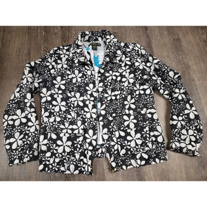 Monte Milano by Sylvia Oh Black White Floral Jacket Size US Medium